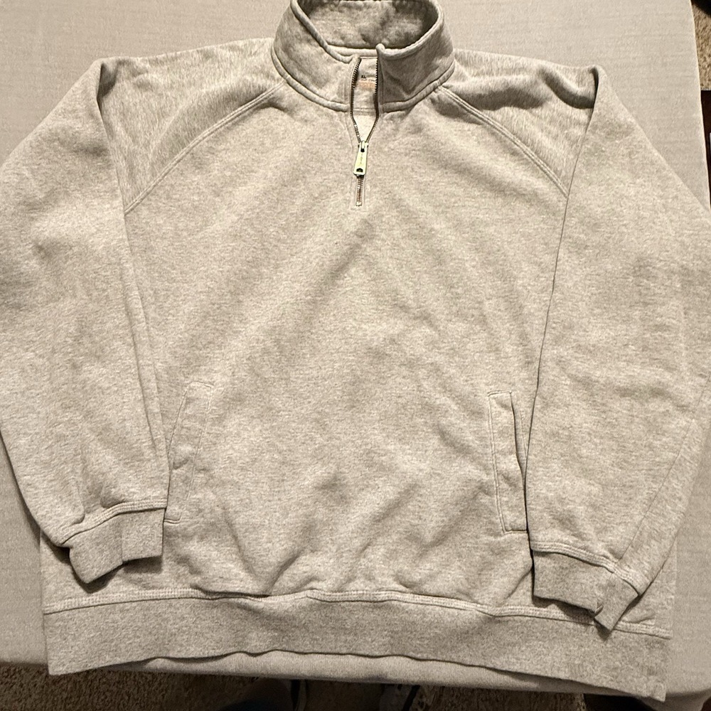 Carhartt Mens XL Relaxed Fit 1/4 Zip Sweatshirt Gray Pullover Workwear